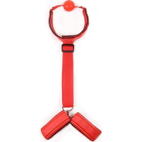 Bondle Red Anti-backball Solid Red Sponge Handcuffs Couples Toys For Women Toys