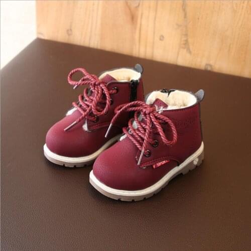 Children Snow Boots Fur Warm New 2020 Autumn Toddler Girls Soft Leather Hairy Cotton Boots Non-slip Waterproof Rubber Boots Boys