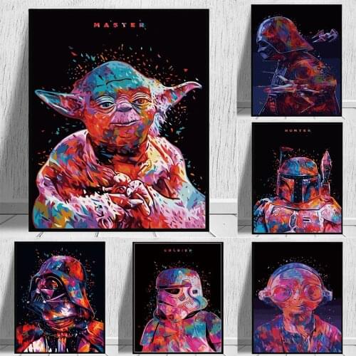 Disney Star Wars Diy Oil Painting by Numbers Yoda Master Drawing On Canvas Handpainted Diy Paintings Art Pictures Home Decor