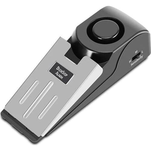 120 Db Door Stop Alarm Stainless Steel Pressure Plate Three-Level Sensitivity Adjustable Door Block Anti-Theft Alarm Door Stop