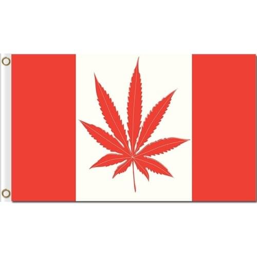 Canadian flag leaf weed printing 3x5ft polyester decoration flags