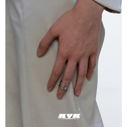 KVK diamond ring womens fashion personality 925 silver new fashion high-end ring womens jewelry joint accessories