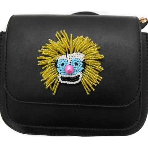 Maxsin 1 Pc High Quality Handmade beaded cartoon yellow clown Clothing accessories handbag shoe hat patch DIY