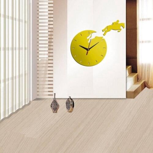 3D DIY Fashion Mirror Wall Clock Silent Non Ticking for Bedroom Decor