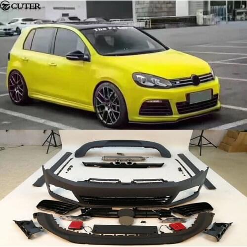 Golf 6 R20 PP Unpainted Car Body Kits Front bumper rear bumper side skirts for Volkswagen VW Golf 6 MK6 R20