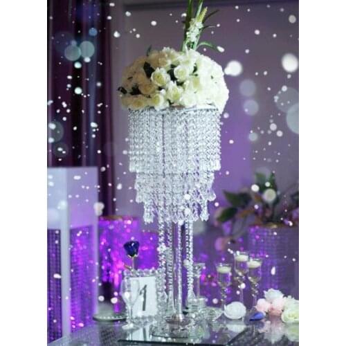 2022 New 80cm Tall 5 Tiers Crystal Wedding Centerpiece Table Flower Stand Table Decor