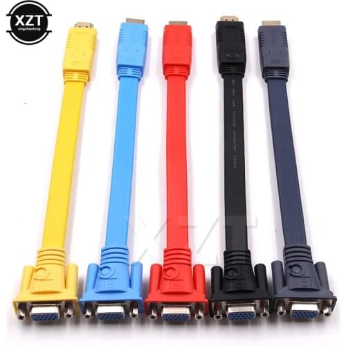 Newest Hot HDMI to VGA Adapter Flat line with IC Male To Famale Converter Adapter 1080P For HDTV PC Laptop