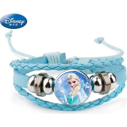 Disney New color Beaded Bracelet frozen Elsa Anna cartoon Princess bracelet doll accessories bangle kid jewelry toy girl gift
