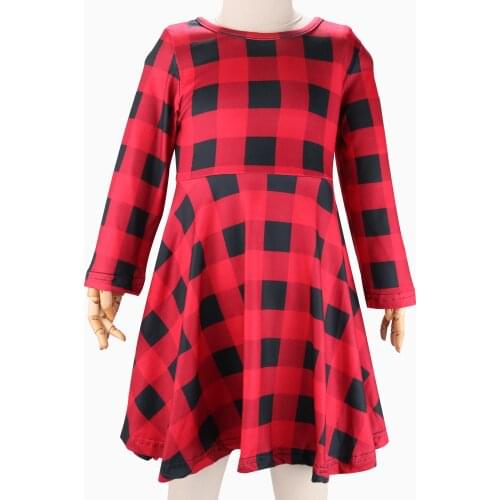 Girlymax Fall Winter Baby Girls Plaid Black White Twirl Milk Silk Dress