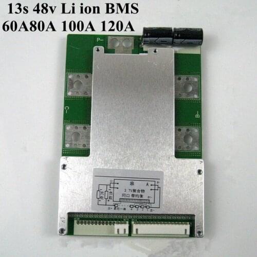 Customize 13s 48v Bms 60A 80A 100A 120A Li Ion Battery Protection Board 48v 60A 80A 100A 120A Lithium Battery BMS