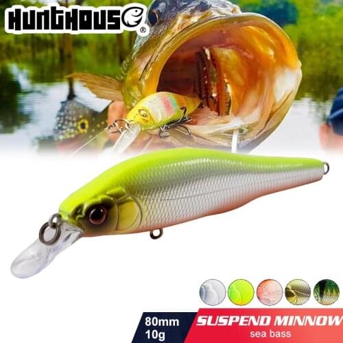Hunthouse suspend hard minnow fishing 80mm/10g jerkbait X-80 JR Surface Freshwater lures crankbait gravity system for pike bass