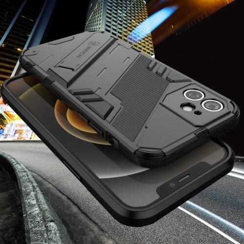 Shockproof Phone Case for iPhone 12 11 Pro Xs Max Mini XR X 7 8 6s Plus Camera Lens Protection Back Kickstand Phone Stand Cover