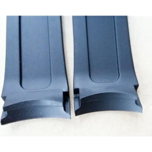 24mm Silicone Rubber Watchband Arc Strap + Tool Replacement Watch Band Stainless Steel Buckle Strap Resin Wrist Bracelet Black