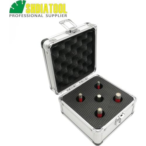 SHDIATOOL 5pcs/set Dia 6/8/10/12mm Vacuum Brazed Diamond Drill Bit M14 Thread Drilling Core Bits Marble Ceramic Hole Saw