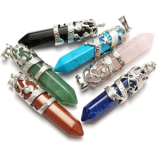 Hexagonal Natural Quartz Crystal Chakra Healing Point Pendant Necklace Jewelry For Women Men Party Gift