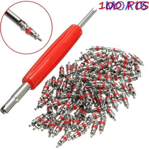 Tyre Zinc Alloy Valve Stem Core Part Valve core wrench Car Truck Zinc alloy Tire Tyre Valve Stem Core Part Replacement 100Pcs