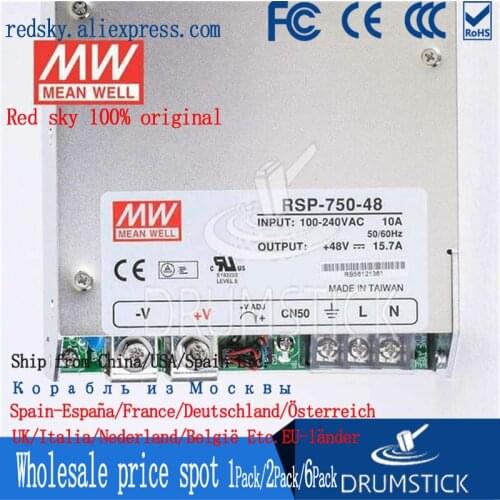 Kindly MEAN WELL 6Pack RSP-750-48 48V 15.7A meanwell RSP-750 48V 753.6W Single Output Power Supply