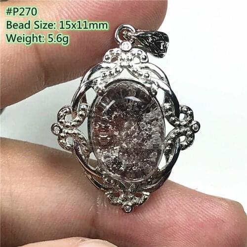 Top Natural Phantom Quartz Crystal Pendant For Women Men Healing Luck Love Gift Crystal Silver Beads Stone Rare Gemstone AAAAA