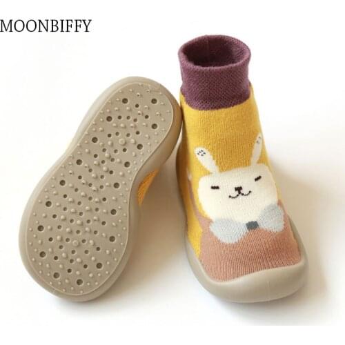 Newborn Spring Summer AutumnToddler Baby Knitted Leopard Floor Socks Shoes with Rubber Soles Infant Anti-slip Indoor Socks