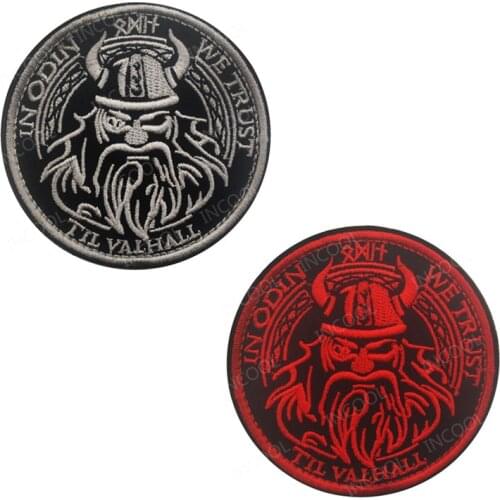 IN GOD WE TRUST Viking Embroidered Patches Tactical Military Patches Applique Fabric Embroidery Badges Patches for Jacket