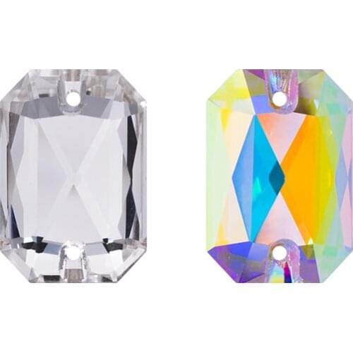 XiChuan Top Quality Octagon Flatback Gem Glass Crystal Sew On Rhinestone For Needlework DIY Clothing Accessories Jewelry Making