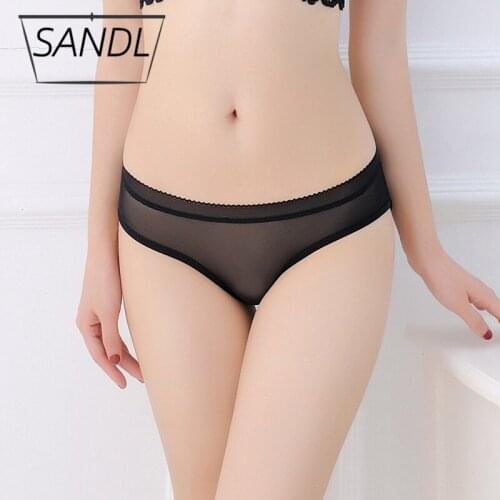 SANDL Womens Panties Sexy Lace Underwear Female Translucent And Breathable Briefs Low-Waist Seamless Lingerie Soft Underpants