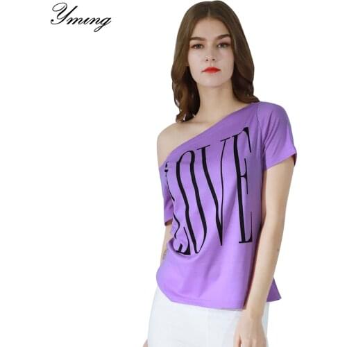 Yming Women Letter Printed Top Pullover Casual Tees Tunic Harajuku T Shirt Female T-Shirt Slim Korean Style Tshirt Woman Clothes