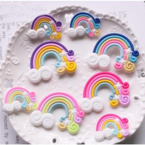 10pcs/lot Cute rainbow Flatback Cabochon Scrapbooking DIY Phone Hair Accessory Decoden Deco Parts