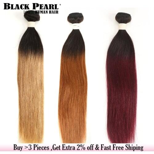 2 Tone Color Ombre Brazilian Straight Hair Bundles 1/3/4 Pcs Non Remy 100% Human Hair Bundles T1B/27# T1B/30# T1B/99J
