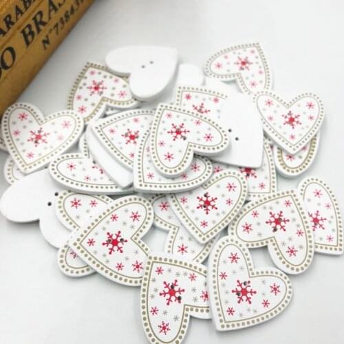 20 pcs 2 Holes Buttons Heart Decor Sewing Scrapbook DIY Craft Wooden Buttons Tree Shape WB548
