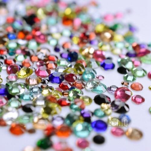 2000pcs Nail Art Rhinestones Mixed Pink Red Black Crystal Beads Flatback Nail Decoration Rhinestone Mix Color
