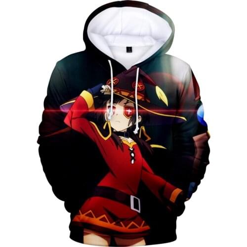 2021 Hot Sale 3D Anime Print Megumin Konosuba Men Women Kids Sweatshirts Hoodes Oversized Popular Konosuba Tops Teenage Clothes