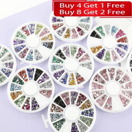 12 Grid 3D Nail Rhinestones Nail Art Decoration Colorful Glitter Clear Crystal Delicate Ornament Manicure Accessories Tools