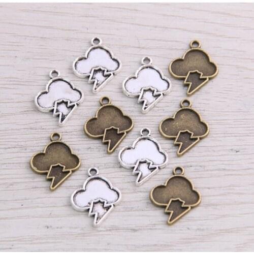 50pcs/lot 14x18mm two color Zinc Alloy Charms Cute Hollow Cloud Shape Charms Pendant For DIY Necklace Jewelry Making Findin