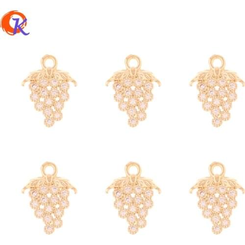 Cordial Design 50Pcs 9*12MM Jewelry Accessories/CZ Charms/Earring Findings/Grape Shape/Rhinestone Pendant/Hand Made/DIY Making