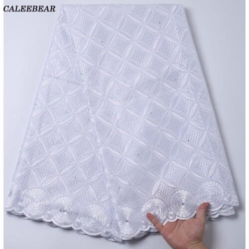 White Cotton Embroidery African Lace Fabric 2021 High Quality Nigerian Swiss Voile Lace In Switzerland For Men Women Sew S2202