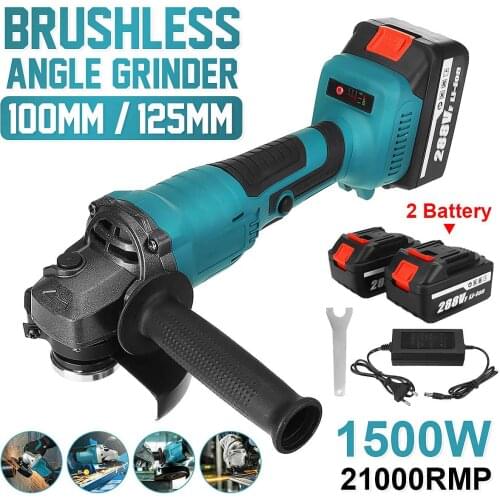 1500W Rechargeable Angle Grinder 125/100mm Electric Impact Grinder For Makita 18V Battery Power Tools Polisher Cutting Machine