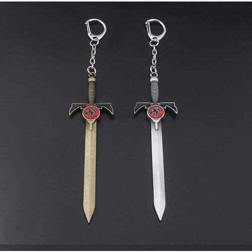 Cartoon Thundercats Sword of Omens Keychain Weapon Model Metal Keyring Pendant For Women Men Accessories