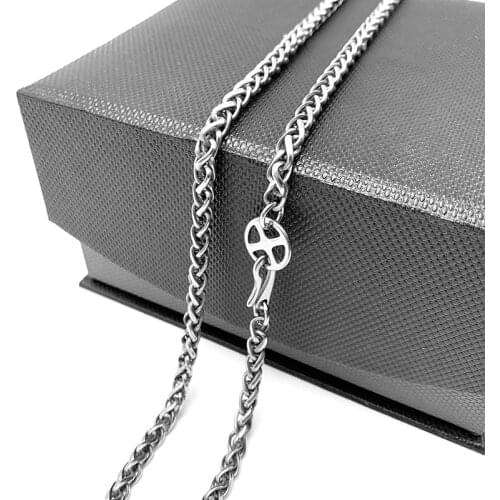 Men Women Pure Titanium Dragon Keel Chains Necklace 5 mm x 65 cm Link Chains Necklace with X Ring Clasp