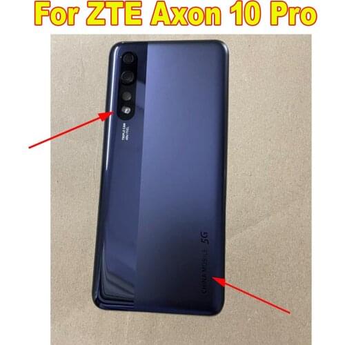 Best Fit Shell Battery Back Cover Housing Door with Adhesive Rear Case For ZTE Axon 10 Pro Lid + Camera Frame Glass Lens + Flash
