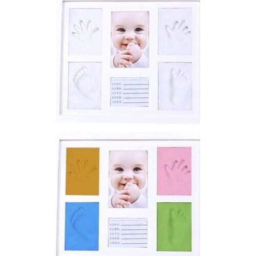 Diy Kid Photo Frame Footprint Handprint Imprint Cast Gift Set Picture With Soft Clay Household Decor Decoration Novelty Gift