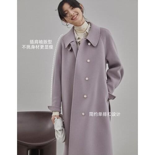Long woolen coat womens 2021 winter new gentle temperament long coat