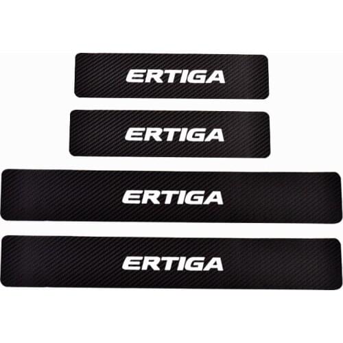 For Suzuki Ertiga Door Threshold Plate Car Door Sill Step Plate Carbon Fiber Pu leather Car-Styling