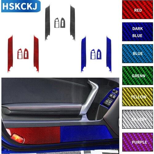 For Toyota 86 Subaru BRZ 2017-2019 Multicolor Carbon Fiber Sticker Reflector Panel Window Lift Control Interior Car Accessories