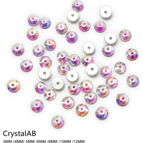 Hot Sale Direct Selling Ab Mid-hole Rhinestone 3mm/4mm/5mm/6mm/8mm/10mm/12mm Flatback One Hole Rhinestones Free Shipping
