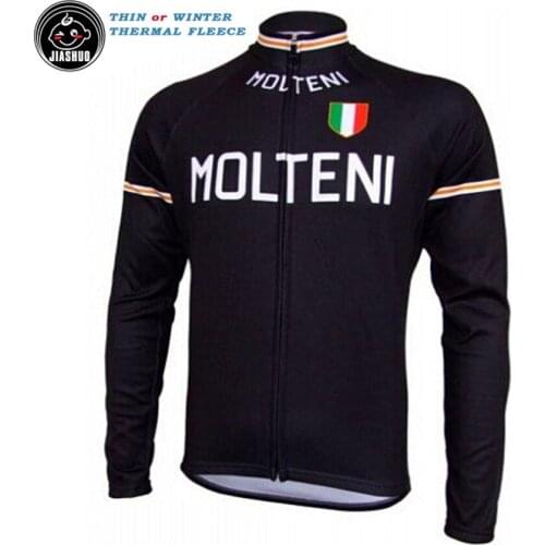 Retro Classical Winter Thermal Fleece or Thin New Road Mountain Team Long pro Cycling Jersey / Cycling Clothing JIASHUO Italia