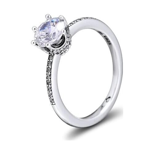 Ring Sparkling Crown Rings For Women Anillos Mujer Bague 925 Sterling Silver 925 Jewelry bijoux Femme Joyas Plata