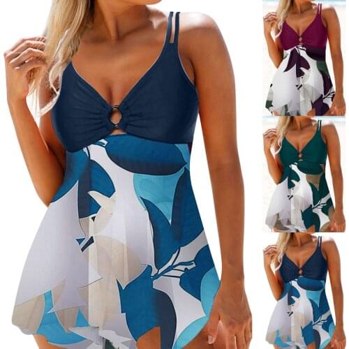 Two piece Womens Bikini Swimsuit Vintage Floral Print High Waisted Bikini Ladies Swimsuit 2021 Swimming stroj kapielowy damski