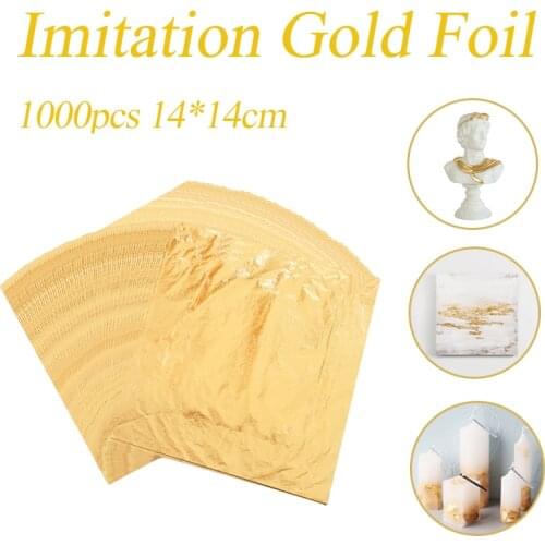 Imitation Gold Leaf Foil Sheets Color 2.5 Copper Leaf 1000pcs 14X14cm for Gilding Art Work Nail Decoration Gold Leaf Foil Paper