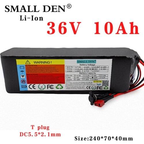 36V 10Ah 21700 lithium battery pack 10S2P 10000mAh 500W High power&capacity ebike battery 42V Electric bicycle scooter with BMS
